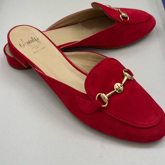 Amalfi by Rangoni Red Suede Mule Slides — Size 10 (Made in Italy) - Picture 9 of 15